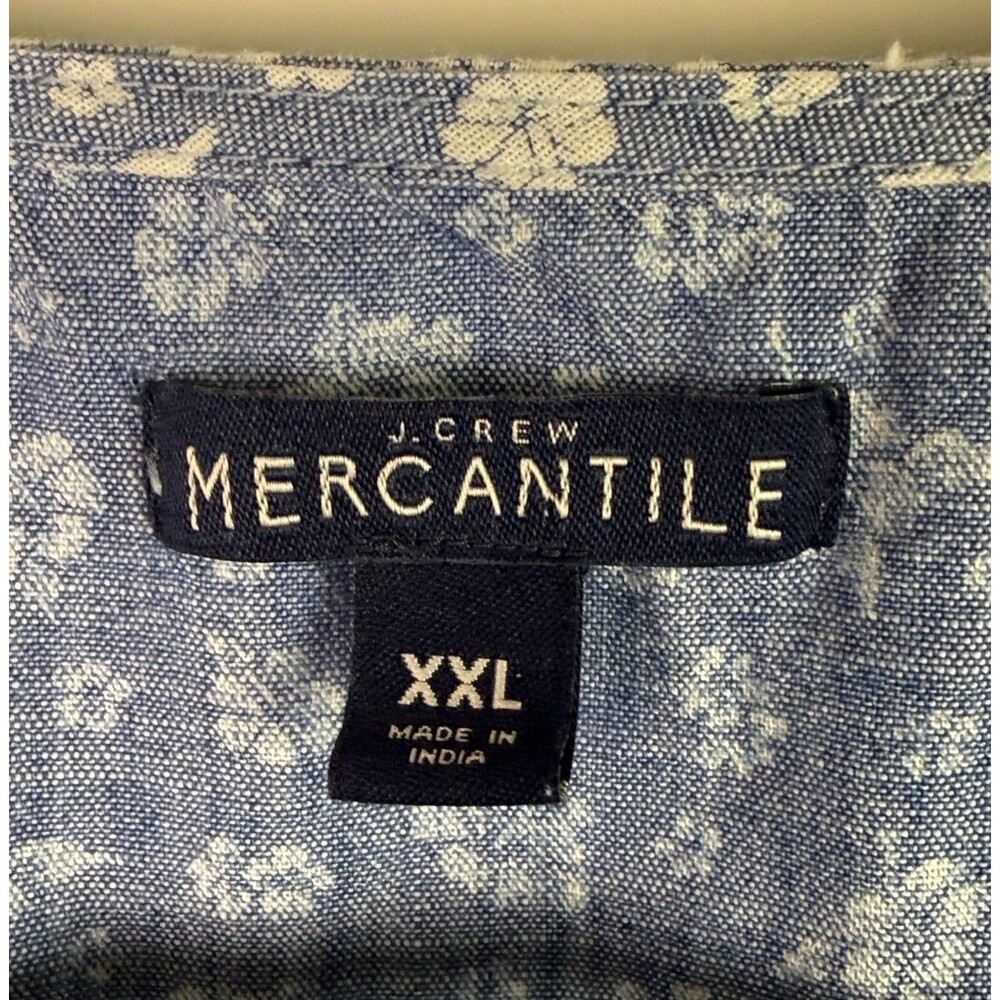 J.Crew Mercantile XXL Blue Floral Faux Wrap Dress Ruffle Cottagecore Feminine - Picture 9 of 10